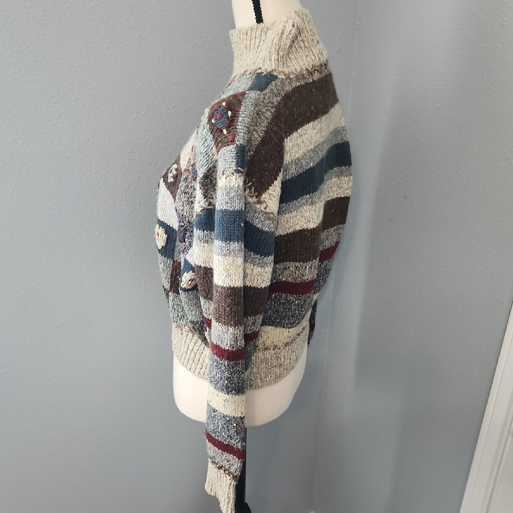 Limited Elegant Patchwork Turtleneck Sweater - image 6